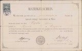 A3102N Matricola studențească a lui Ioan Vaida-Voevod, fratele lui Alexandru Vaida-Voevod, eliberată de Universitatea din Viena, 1891
