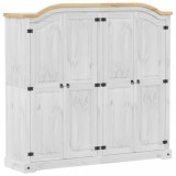 Cumpara ieftin Sifonier &bdquo;Corona&rdquo;, alb, 194x52x186 cm, lemn masiv de pin