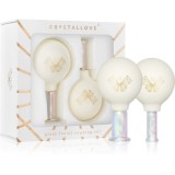 Crystallove Glass Facial Cupping Set set de instrumente pentru masaj pentru fata, gat si piept 2 buc