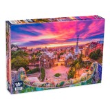 Puzzle Black Sea Premium Apus de soare peste Barcelona &ndash; 1000 de piese