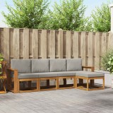 vidaXL Set de canapele de exterior 5 pcs Gri natural și deschis 3366259
