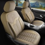 Set Huse Scaune Auto pentru Audi A4 - Panda Londra, cu fermoare pentru bancheta rabatabila, bej, 11 piese