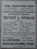 Ilustrată electorală Partidul Poporului Averescu - Partidul Național Iorga -1930