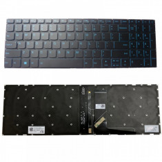 Tastatura Laptop Lenovo 320-15IKB Neagra Layout US Cu Iluminare Albastra foto