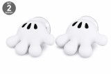 Cumpara ieftin Set 2 Suporturi Multifunctionale cu Ventuza pentru Periute si Cabluri, Model Manusa Mickey Mouse, PVC Ecologic, 7 x 6.5 cm, Alb