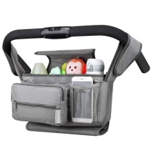 Organizator pentru carucior copii CindyBeby, 33 x 16.5 x 10 cm, impermeabil, gri