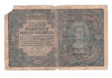 Bancnota Polonia 500 marek/mark 1919, seria II, o litera, uzata