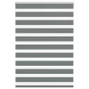 Jaluzea tip zebra gri &icirc;nchis lățime țesătură 95,9 cm poliester