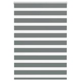 Jaluzea tip zebra gri &icirc;nchis lățime țesătură 95,9 cm poliester