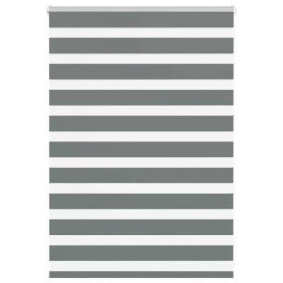 Jaluzea tip zebra gri &amp;icirc;nchis lățime țesătură 95,9 cm poliester foto