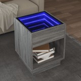 Cumpara ieftin Măsuță de cafea cu LED infinity, gri sonoma, 40x40x50 cm