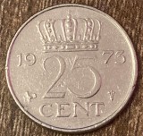 C50 - Moneda foarte veche - Olanda - 25 centi - 1973