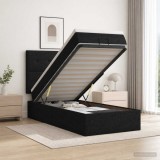 Cumpara ieftin Pat ottoman cu saltea cu headboard Negru 100 x 200 cm Tesatura