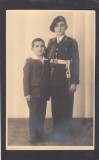 Foto tip Carte Postala Romania - elev socoala militara Carol 2 - stilet regalist - foto atelier Baraschy Bucuresti