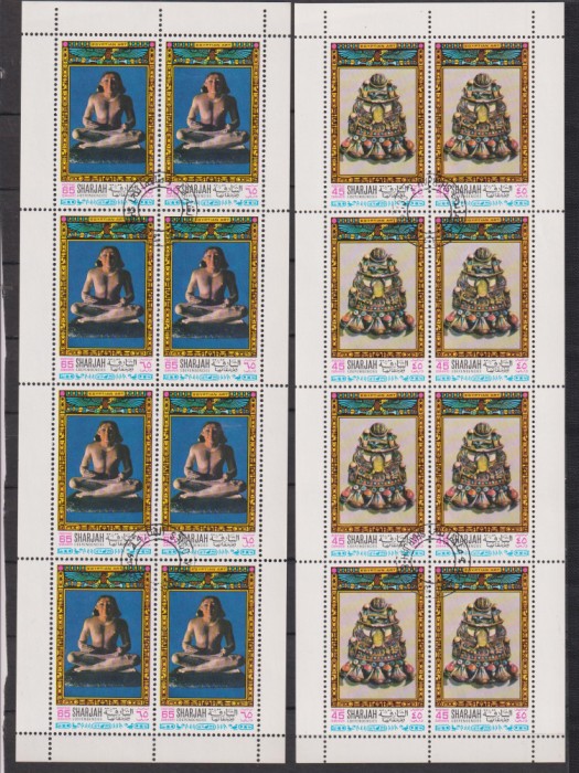 SHARJAH ARTA EGIPTEANA ANTICA 1968 MI: 456-461 STAMPILATE