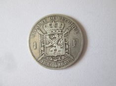 Belgia 1 Franc 1930-1880 argint moneda comemorativa:A 50-a aniversare a independentei Belgiei,in stare buna cu patina deosebita,D=23 mm,G=4,87 gr