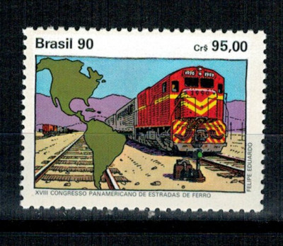 Brazilia 1990 - Locomotiva, cai ferate, neuzat foto
