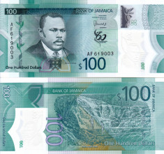 JAMAICA 100 dollars 2022 polymer COMEMORATIVA UNC!!! foto
