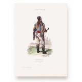 Dorobanț din Romanați, litografie colorată manual, gravor L. Guerdet, cca. 1840