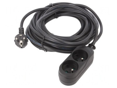 Prelungitor alimentare PVC negru 10m 16A foto