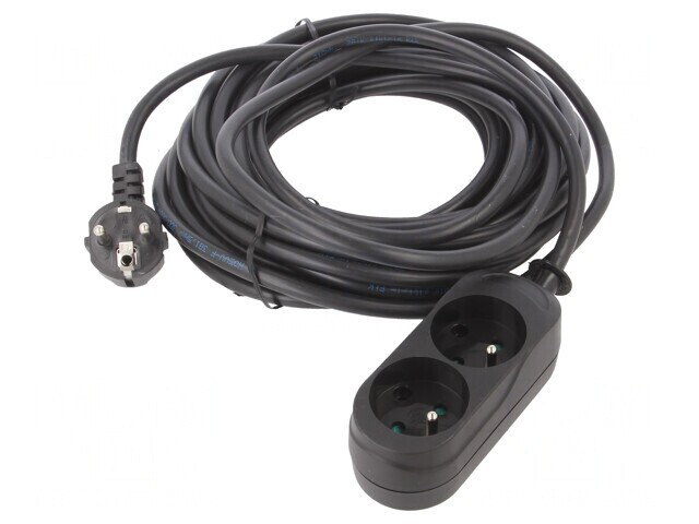 Prelungitor alimentare PVC negru 10m 16A