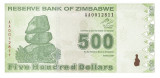 Zimbabwe 500 Dolari 2009 - V19, P-98 UNC !!!