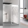 Paravan dus cu usa glisanta Glissando INOX, model Atlas alb, sticla clara securizata, pentru nisa cu latime intre 160-170x205 cm, Leroy Glass