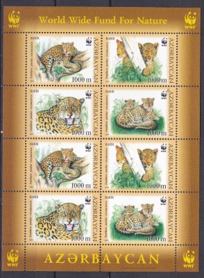 DB1 Fauna Africana WWF Jaguar Azebaidjan MS MNH foto