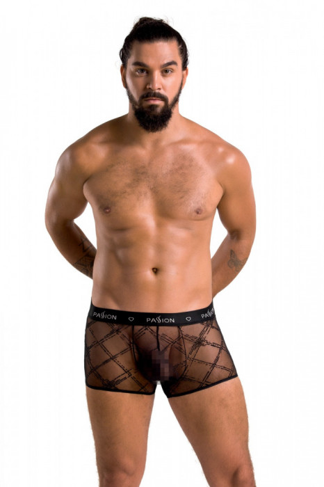 Boxeri James din Plasa Transparenta, Negru, XXL/XXXL