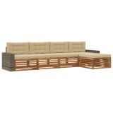 vidaXL Set de canapele de exterior 5 pcs Natural și Bej Poliester 3383251