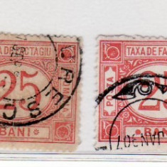 Romania 1898 - 1905 taxa de factagiu filigran PR si fara