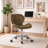 Cumpara ieftin Scaun de birou, Artool, Avola, rotativ, catifea, maro, 53.5x55x72.5-86.5 cm