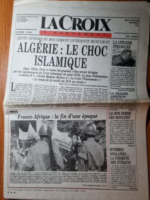 ziarul francez &amp;quot;le croix&amp;quot; 14 iunie 1990- articol mineriada foto