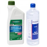 Pachet 2.5 litri antigel concentrat Ravenol HJC Protect FL22 verde si apa distilata