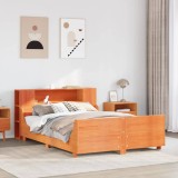 VidaXL Cadru de pat fără saltea, maro ceruit 140x200 cm lemn masiv pin