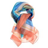 Esarfa matase imprimeu geometric multicolor 100 x 100 cm