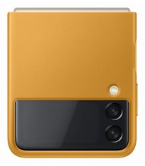 HUSA Smartphone Samsung, pt Galaxy Z Flip3, tip back cover (protectie spate), piele, ultrasubtire, galben, &quot;EF-VF711LYEGWW&quot;