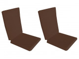 Set 2 perne decorative pentru scaun de bucatarie cu spatar, dimensiune sezut 42x40 cm, spatar 42x50 cm, culoare maro, Palmonix