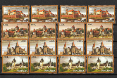 ROMANIA 2008 - CASTELE DIN ROMANiA, LOT 4 SERII, MNH - LP 1810 foto