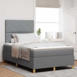 Cumpara ieftin Pat cu arc LED cu headboard Gri deschis 120 x 200 cm tesatura