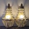 2 x lampa aplica veioza perete, vechi vintage antic, stil Art Deco, cu design geometric &amp; elemente cristal &amp; detalii alama, din prima jumatate sec XX
