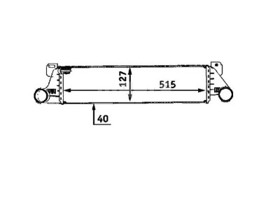 Intercooler SRL, BMW 3 E36, 10.1993-07.1999 motor 2.5 TDS; 325tds, aluminiu/ plastic brazat, 515x126x40 mm, foto