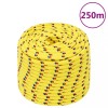 VidaXL Fr&acirc;nghie de barcă, galben, 12 mm, 250 m, polipropilenă 152620