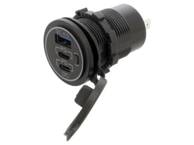 Alimentator ESOL 45043 USB A și USB C x2 Negru - &amp;Icirc;ncărcător Rapid USB foto