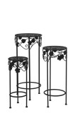 Cumpara ieftin Set 3 suporturi ghivece flori fier negru 20 x 50 cm, 25 x 60 cm, 30 x 70 cm