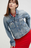 Cumpara ieftin Tommy Jeans geacă din denim femei, de tranziție, oversize DW0DW16994