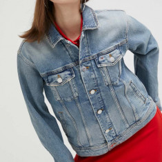 Tommy Jeans geacă din denim femei, de tranziție, oversize DW0DW16994