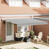 VidaXL Copertină retractabilă antracit/alb, 4x3 m, textil/aluminiu