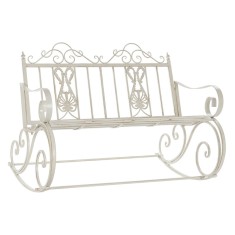 Scaun Balansoar DKD Home Decor Metal Aluminiu Alb (118 x 90 x 92 cm)