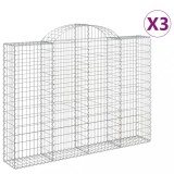 Cumpara ieftin Cosuri gabion arcuite 3 buc, 200x30x140/160cm, fier galvanizat